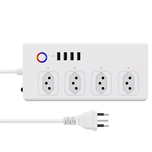 

Plug Power Strip with 4 Outlets 4 USB Ports Home Office WiFi Remote Control Power Strip Smart Wireless Outlet