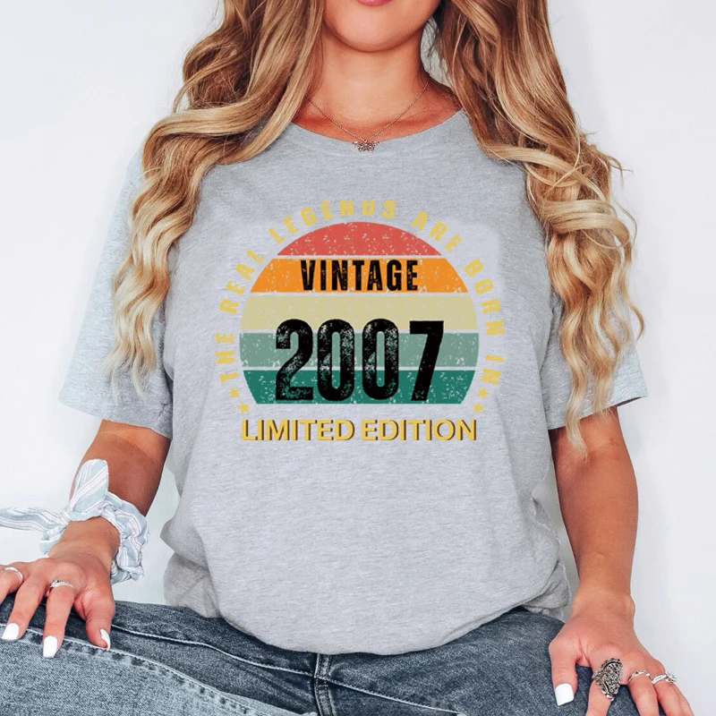 Женские футболки с ограниченным тиражом The Real Legends Are Born in 2007 года хлопковая