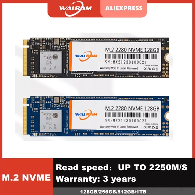 Walram M.2 ssd M2 128 Гб PCIe NVME NGFF 256 ГБ 512 ГБ 1 ТБ твердотельный накопитель 2280 внутренний жесткий диск hdd для ноутбука настольного ПК X79 SSD