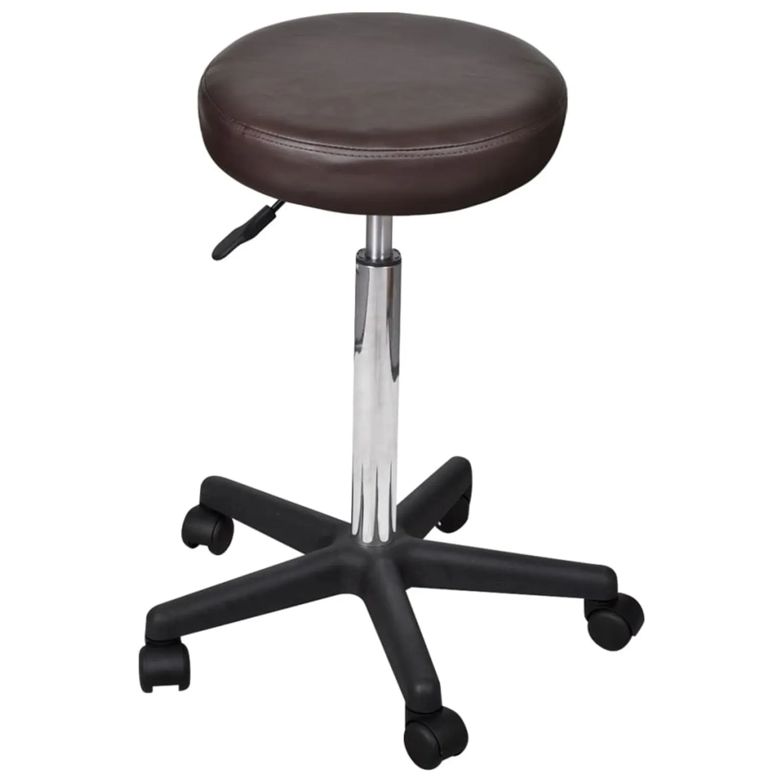 

Office Stool Brown Faux Leather