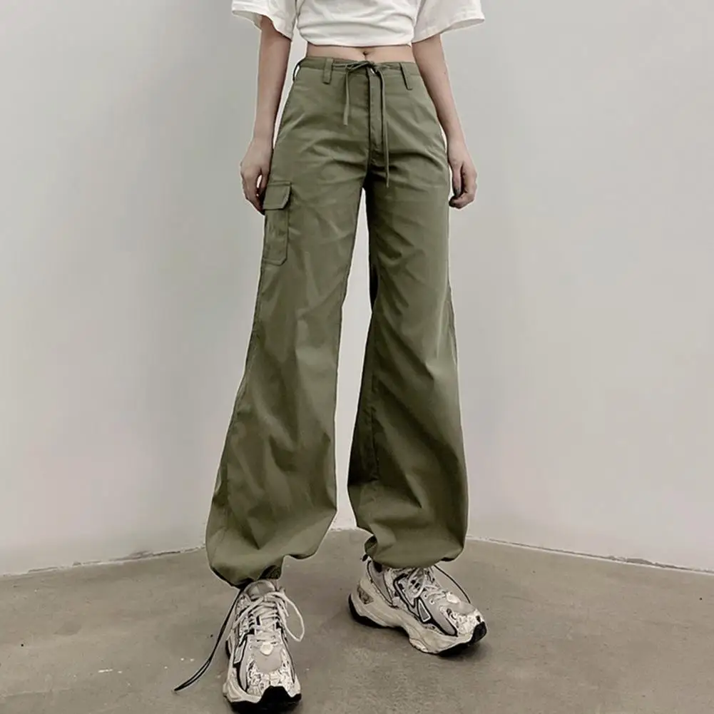 

Trendy Lady Pants Cargo Pants Ankle-banded Summer Trousers Straight High Waist Women Pants