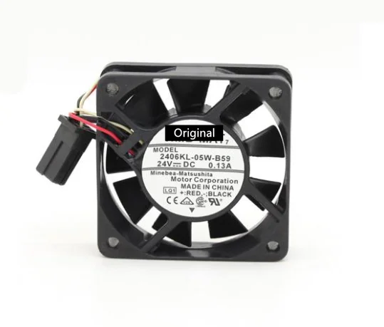 Оригинальный 100% рабочая foNMB-коврик 2406KL-05W-B59 L07 DC 24V 0.13A 60x60x15 мм Сервер вентилятор