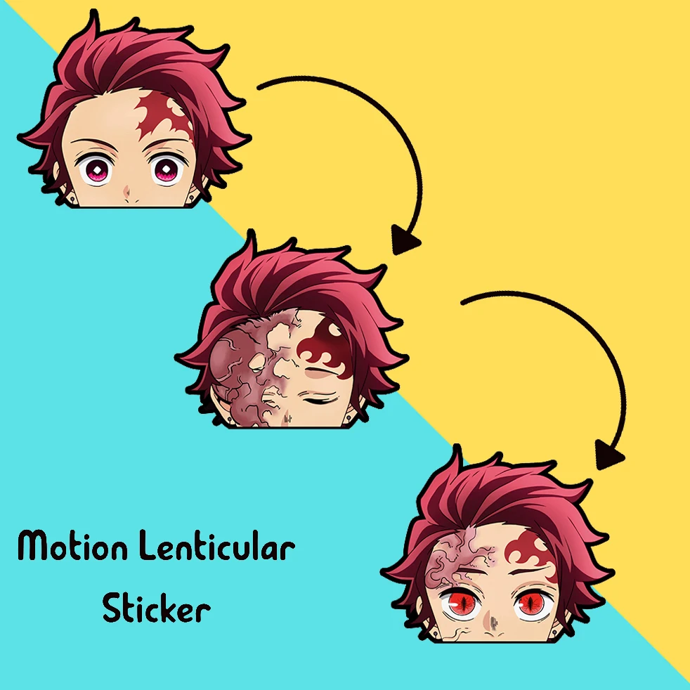 

Tanjirou Peeker Sticker Tanjirou Motion Sticker Demon Slayer Anime Stickers Waterproof Decal for Refrigerators, Laptops