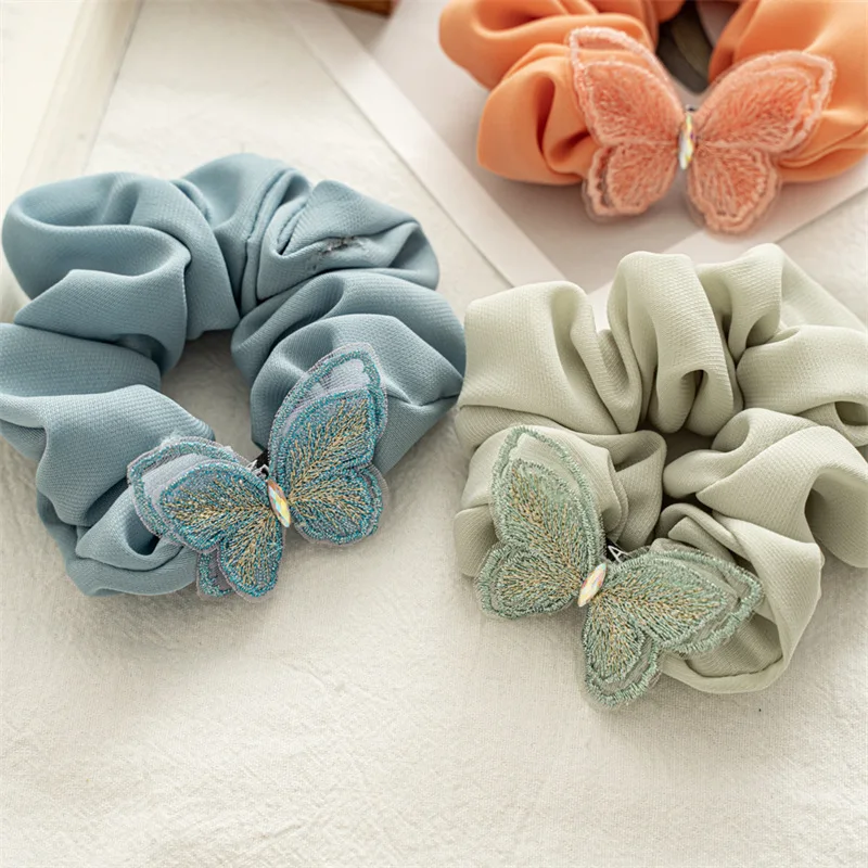 

Colorful Butterfly Scrunchies Fairy Hair Accessories Elegant Hair Ring High Elastic Rubber Band Ponytail Hair Tie Hair Rope