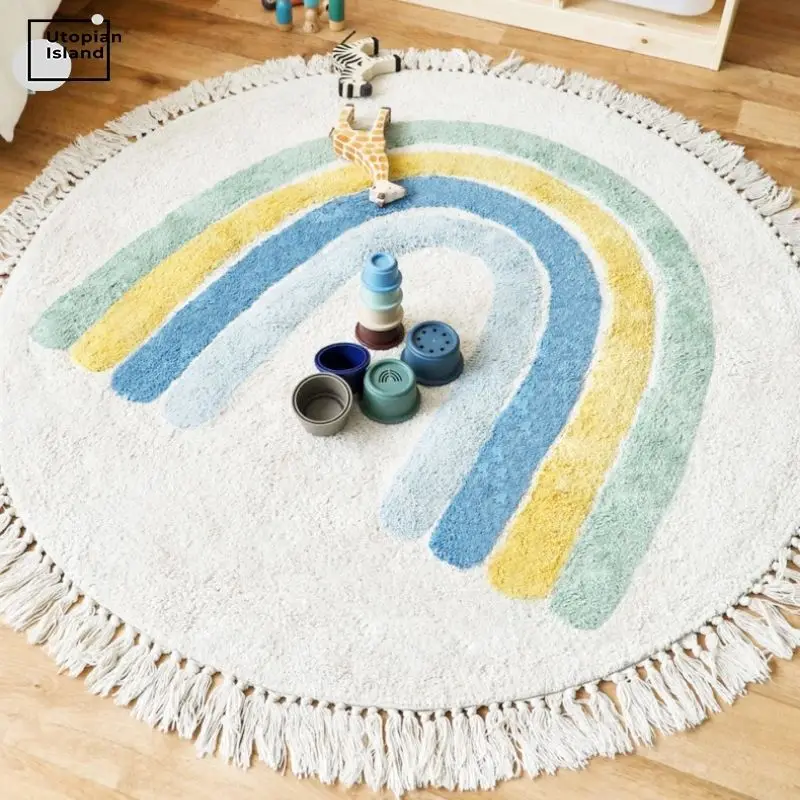 Белый плюшевый ковер для детской спальни мягкий детский игровой коврик детей