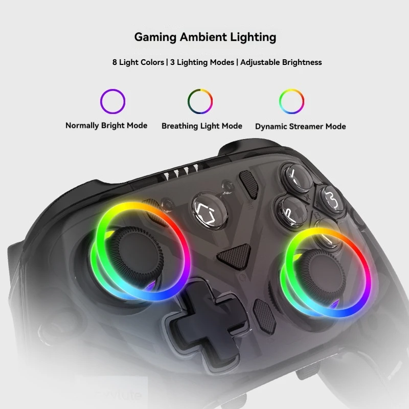 Беспроводной игровой контроллер Abxylute C8 с Bluetooth, три режима подключения, джойстик с датчиками Холла, эргономичная рукоятка, для ПК, Switch, iOS, Android, Steam Deck (art.: 3920daeaa4ab7) - 3920daeaa4ab7