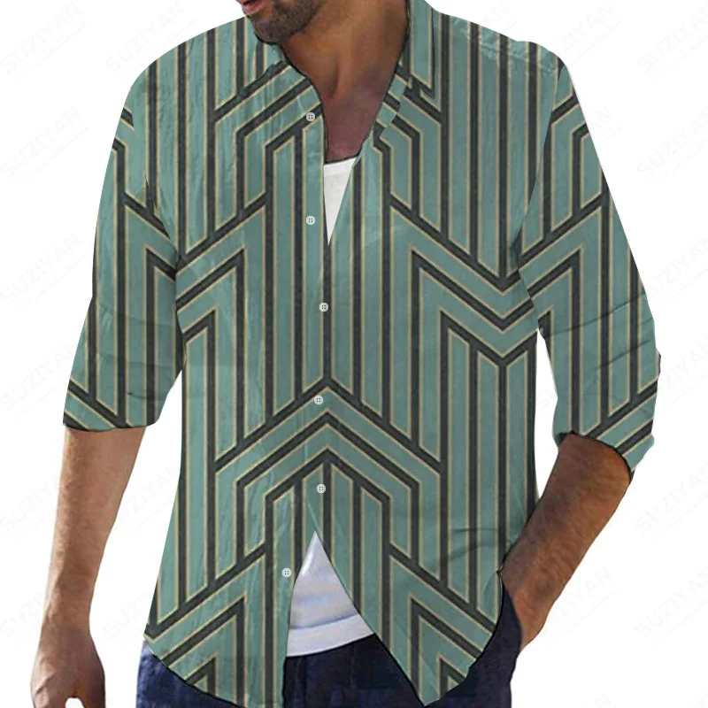 

Мужская Дизайнерская рубашка большого размера с воротником-стойкой, британская Готическая Модная рубашка с принтом в японском и городском ...