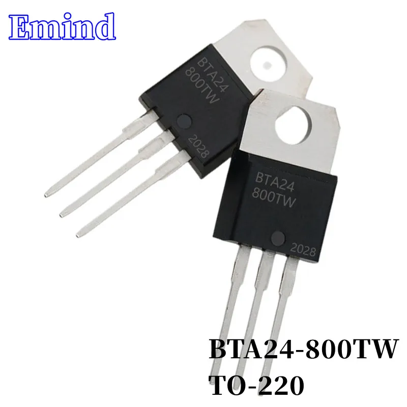 

5Pcs BTA24-800TW BTA24 Thyristor TO-220 24A/800V DIP Triac Large Chip