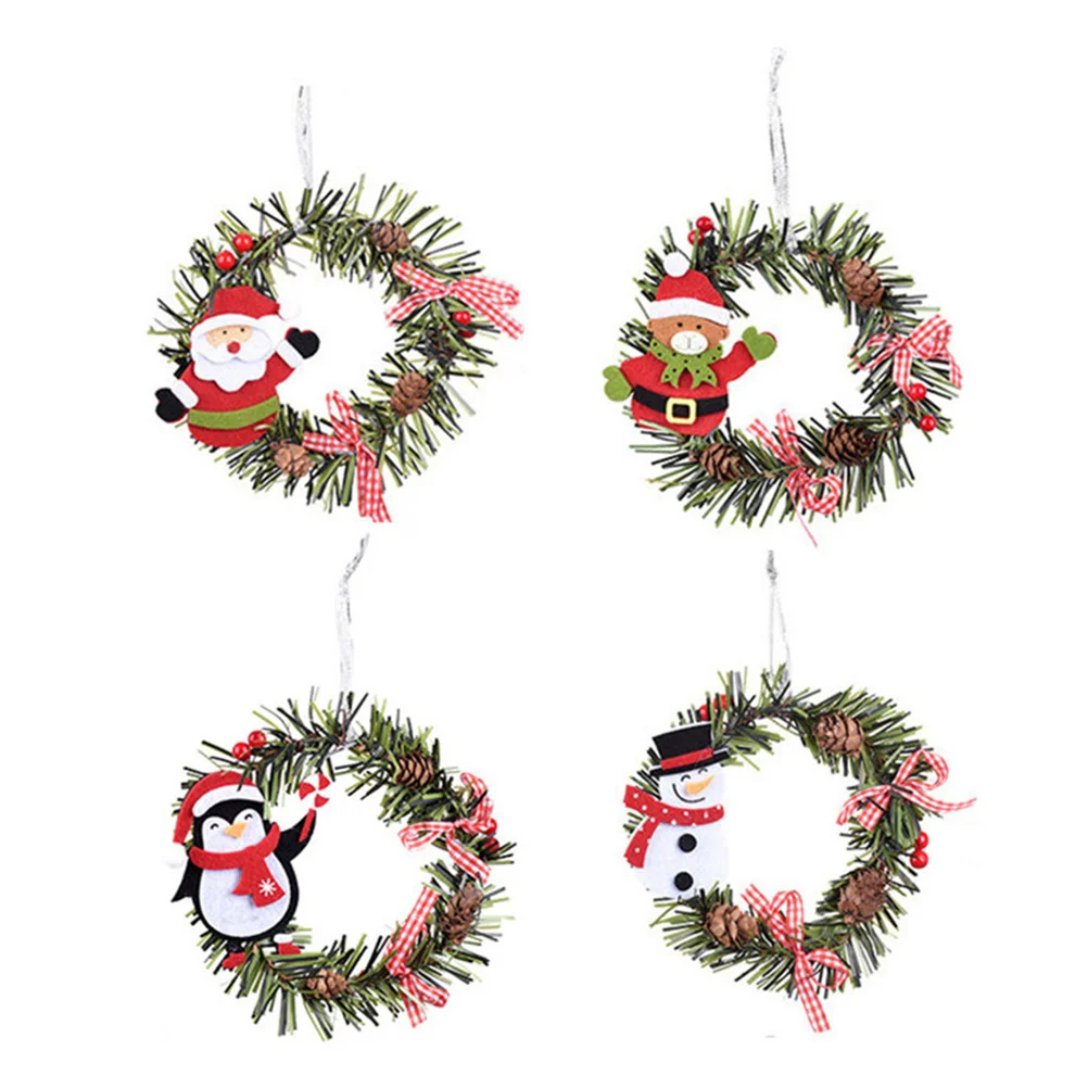

Christmas Wreath Decor Door Wall Ornament Pendant Hanging Garland Tree Holiday Party Artificial Front Mini Pine Scenedecors