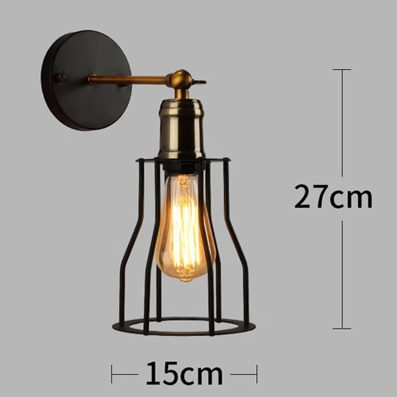 

Led Retro Industrial Coffee Loft Wall Lighting Lamp Black E27 Vintage Sconces restaurant bar Creative geometry Lighting