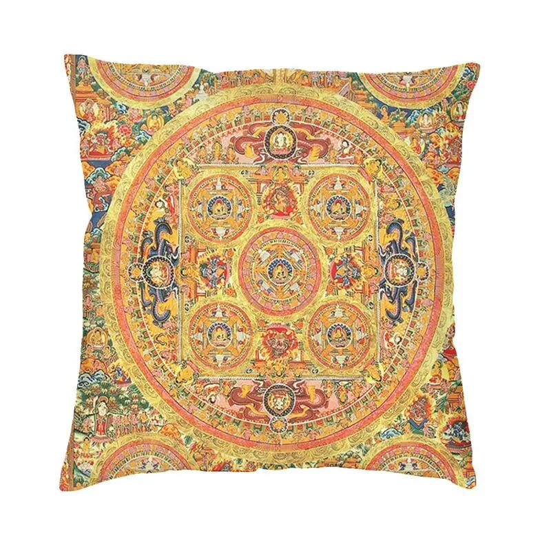 Shiva India Buddhist Mandala Meditation Thangka Cushion Covers Velvet Nordic Pillow Case for Sofa Home Decor Pillowcases