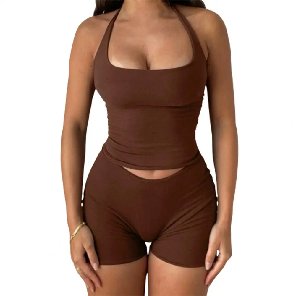 

Женские топы и шорты из мягкой эластичной дышащей ткани, 2 шт.