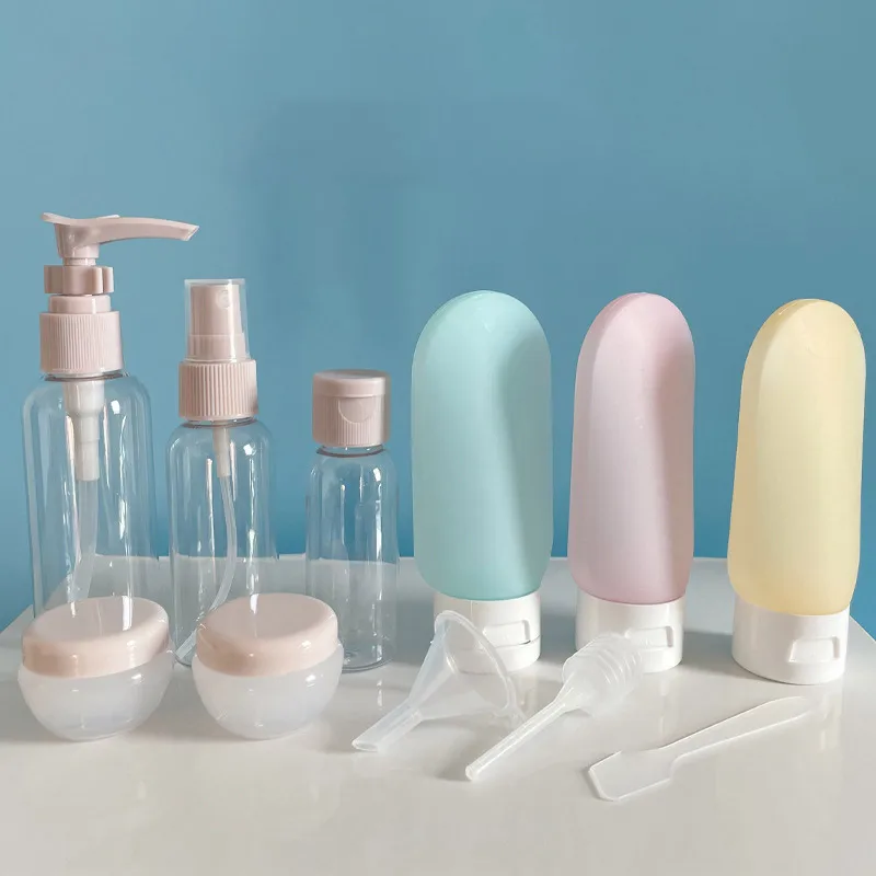 

Travel Cosmetic Bottle Set Spray Lotion Shampoo Shower Gel Tube Bottling Empty Refillable Packing Portable Cosmetics Container