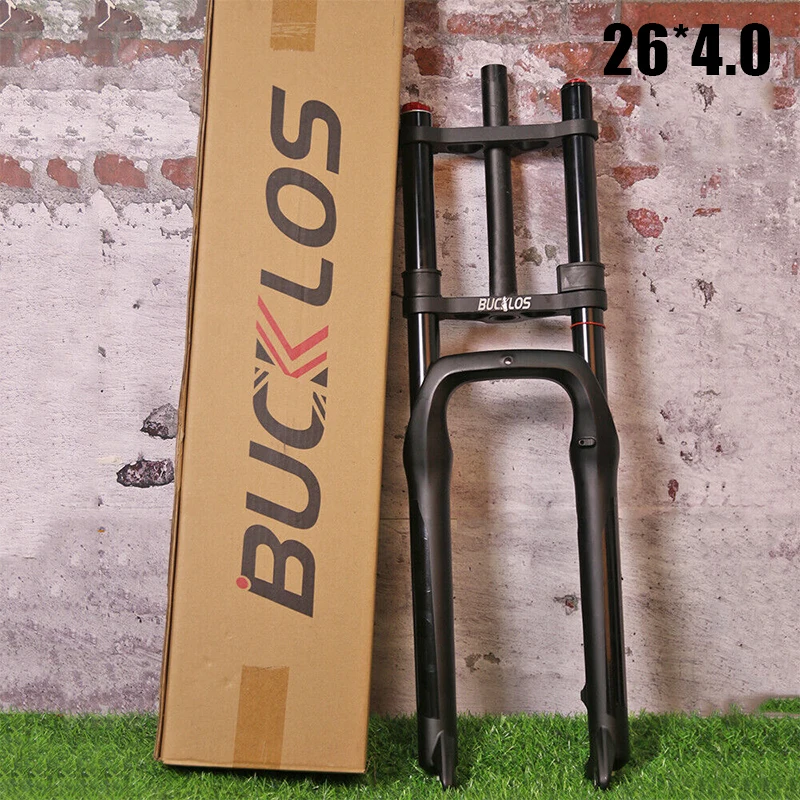 

BUCKLOS 26*4.0 MTB Fork Air Suspension Snow/Beach Bike Fork 4.0 Tire 9*135mm Mountain E-bike Fork Fit Disc Brake