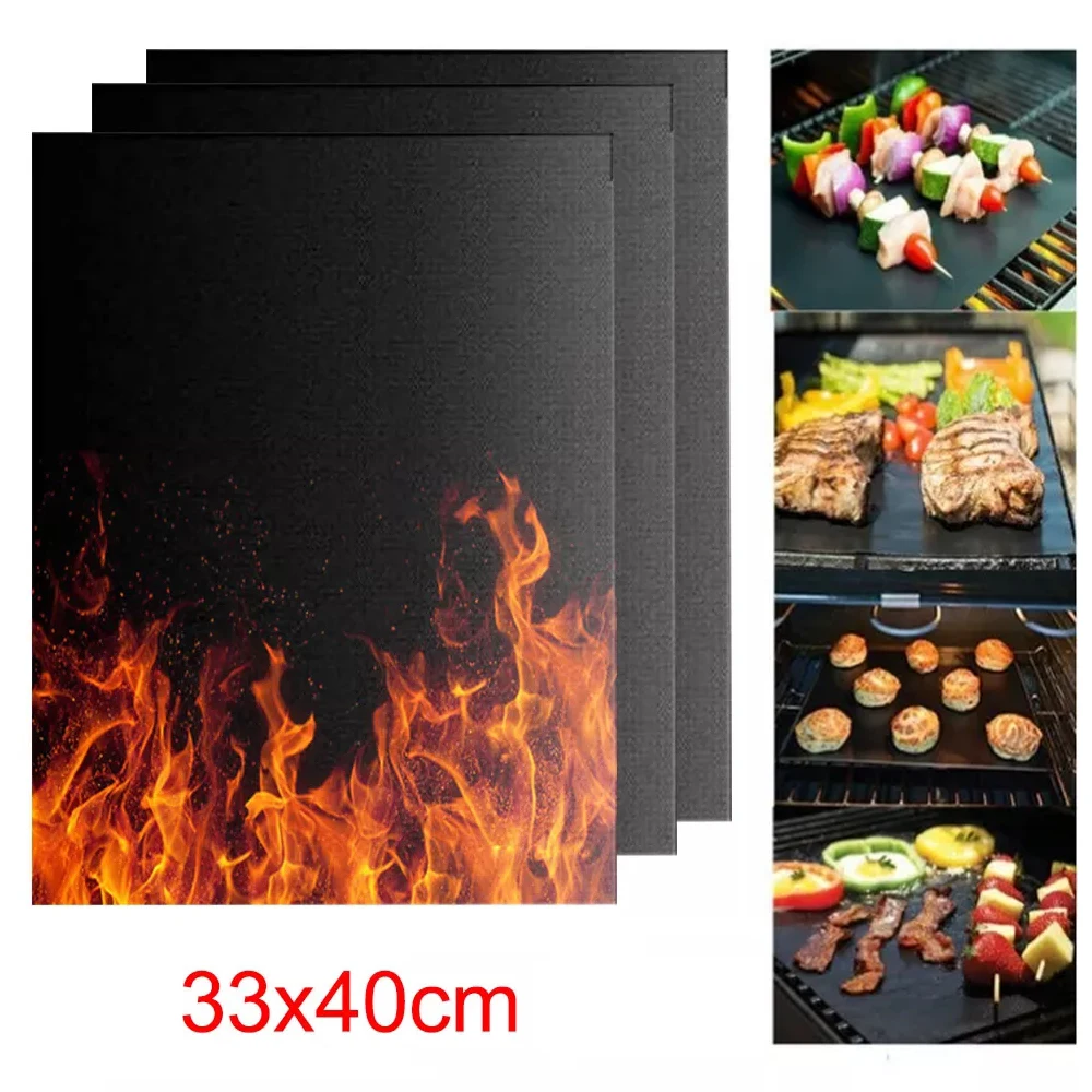 

Non-stick BBQ Grill Mat Portable Baking Mat Barbecue Tools Cooking Grilling Sheet Heat Resistance Easily Cleaned Kitchen Tool