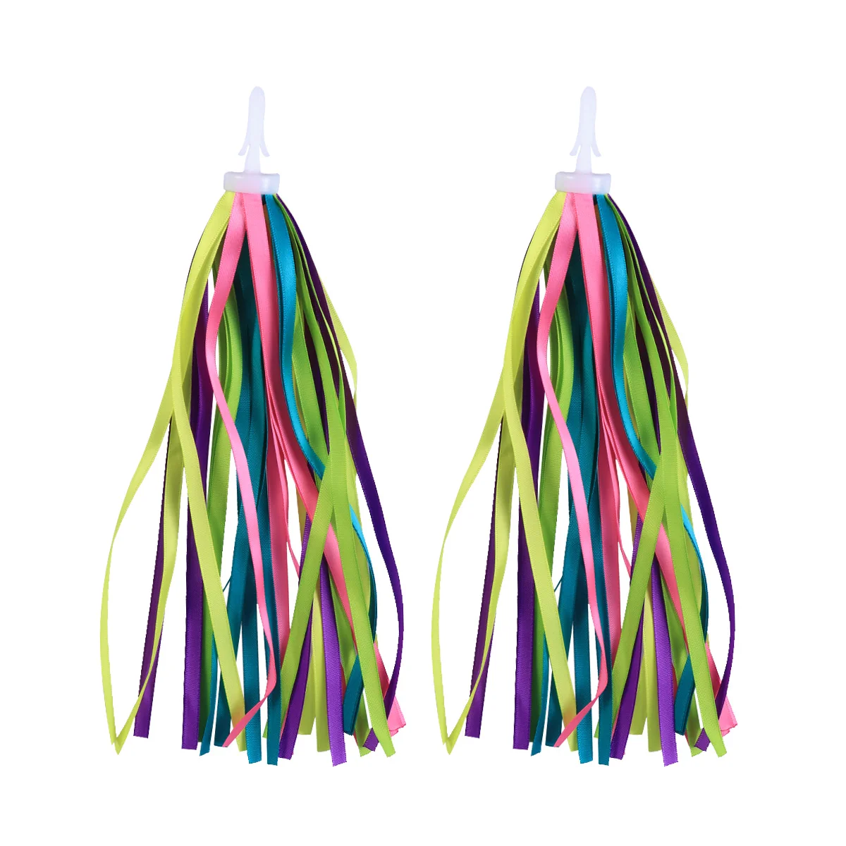 

LIOOBO 1 Pair of kids bike handlebar streamers grips tassels ribbons carrier accessories ( Colorful )