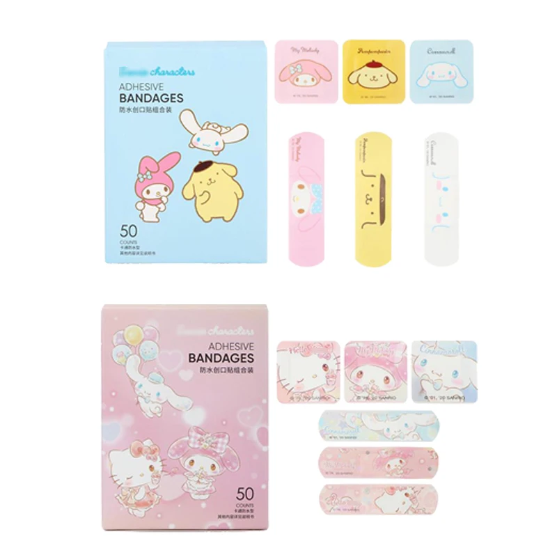 

50Pcs/set New Waterproof Band-Aid Cartoon Cinnamoroll Melody Adhesive Bandages Wound First Aid Emergency Kit Sticking Plaster