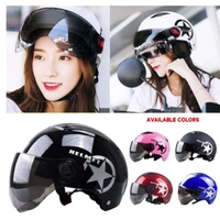 men women electric vehicle helmet breathable summer outdoor riding safety hat with reflective warning patch