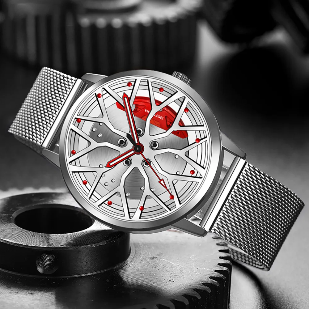 

Watch For Men Mens Watch Watch Wheel Watch Men's Stainless Steel Waterproof Watch Men's Luminous Mesh Quartz Watch Swatch Men