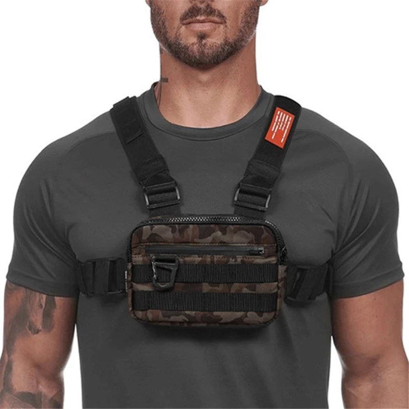 

Reflective Bag Chest Streetwear Travel New Hop Men's Chest Universal Rig Tactical Fashion Unisex Bag Rectangle Hip Bag Chest