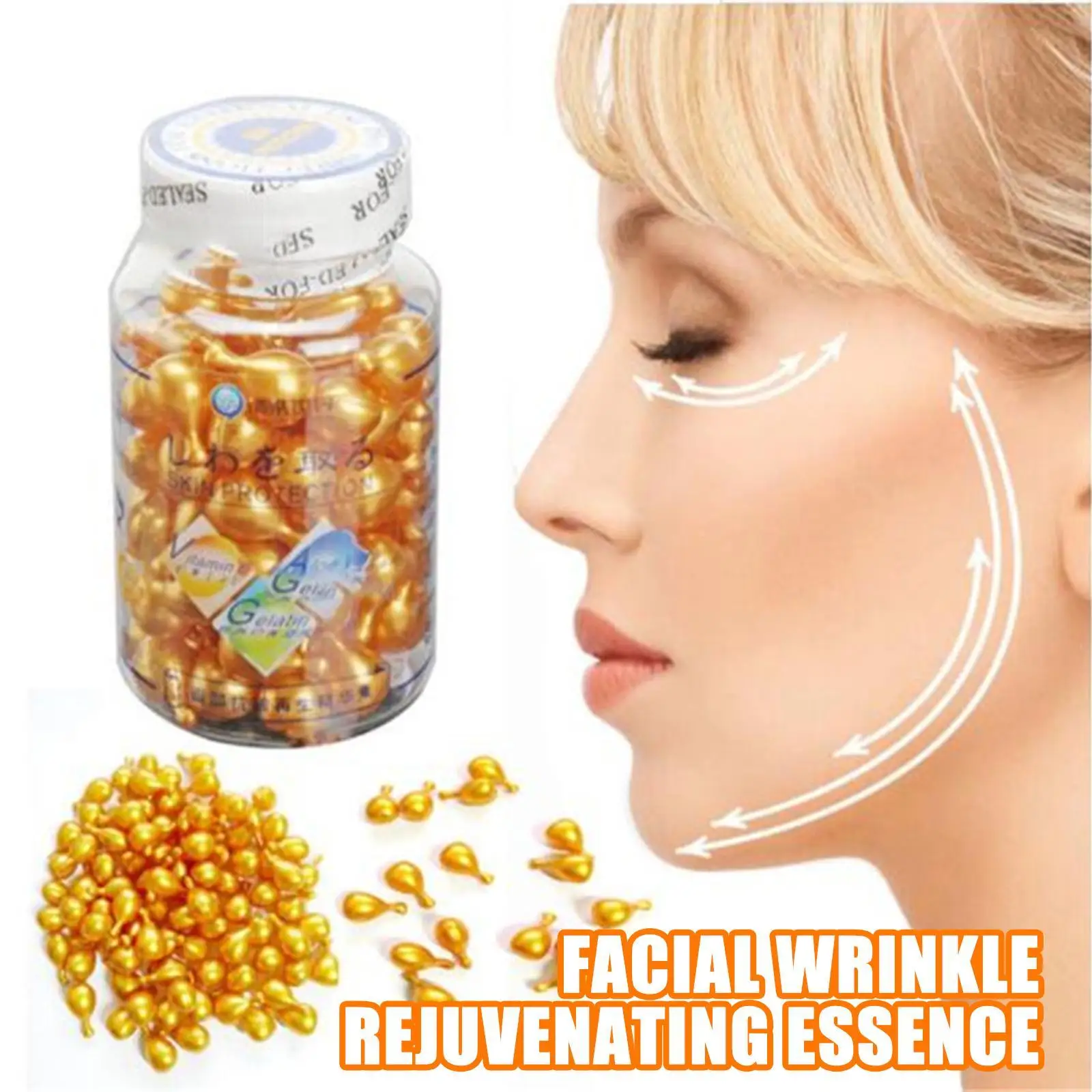 

90Pcs/Bottle Vitamin E Essence Capsules Serum Spot Acne Removing Whitening Cream Essence Anti-Aging Moisturizing Face Skin Care