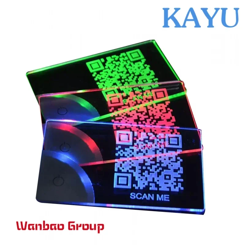 

custom designcustom designLuxury laser engraving LED customized acrylic luminous visiting card metal blank NFC business card wed