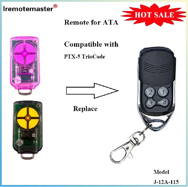 Совместим с PTX-5v1 GDO 11v1/6v3/6v4/7v3/8v3/9v3 для ATA PTX5 PTX-5 TrioCode пульт дистанционного