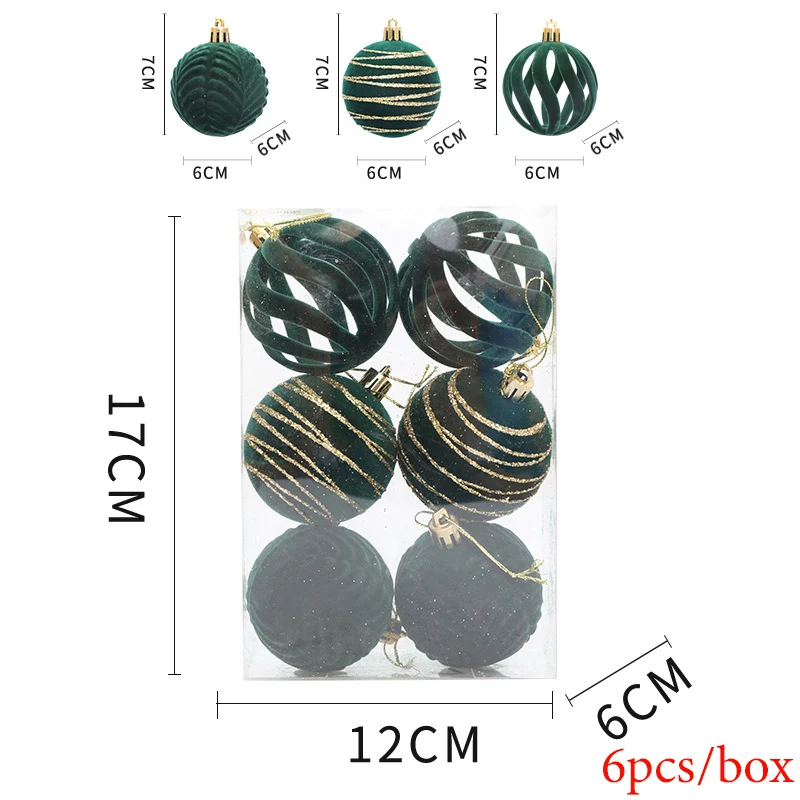 

Рождественские шары Joy-enlife, 6 шт., зеленый, красный