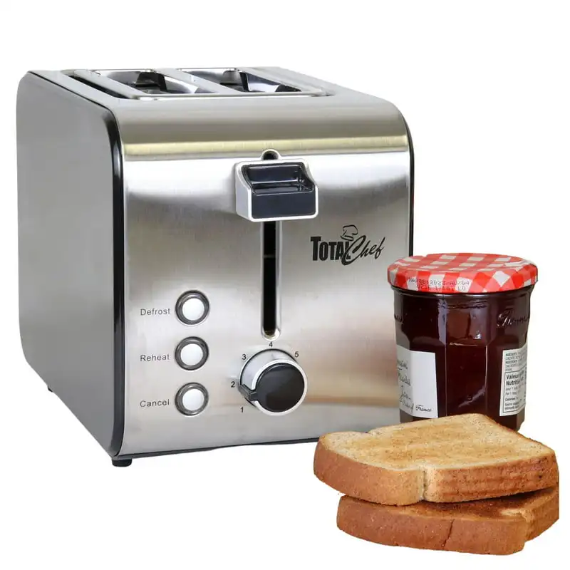 

Compact Wide Slot Toaster with 7 Shade Settings, Stainless Steel, Defrost and Reheat, Removable Crumb Tray, to Clean, Black and