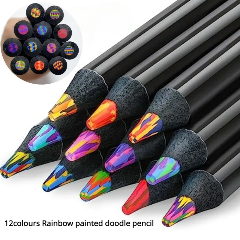 Маркеры Rainbow Magic 12 шт. градиентные не размазывающиеся цвета для школы и искусства