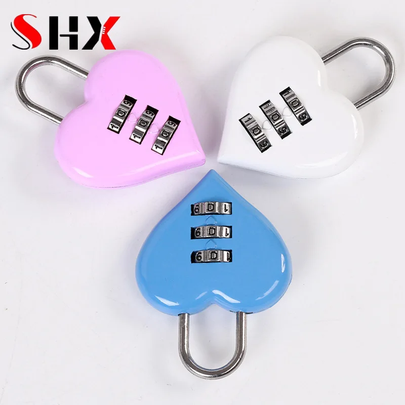 

Aluminum Alloy 3 Digit Combination Password Luggage Code Lock Couple Love Lock Mini Suitcase Lock For Travel Accessories