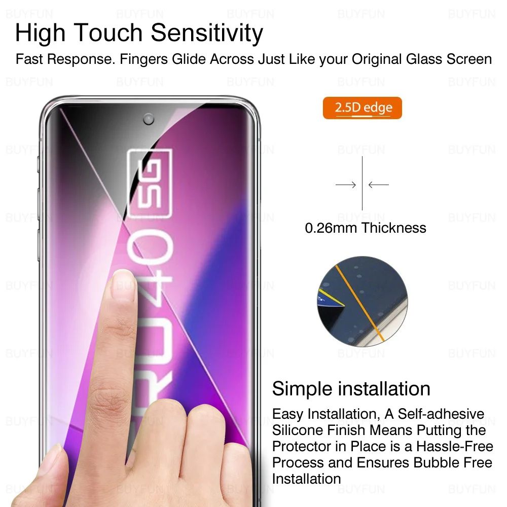 6 в 1 для Infinix Zero 40 5G Zero40 4G 20D изогнутые края защитное стекло Противоударная защита