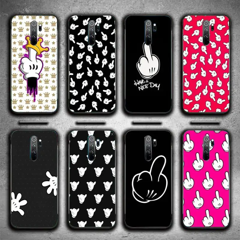 

Cute Middle Finger Phone Case For Redmi 9A 8A 6A Note 9 8 10 11S 8T Pro Max 9 K20 K30 K40 Pro PocoF3 Note11 5G Case