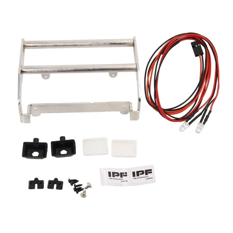 

RC Front Bumper Stainless Steel With LED Light Anti Collision Bumper RC Crawler For Bronco 82046-4 Ford Traxxas TRX4 RC Car