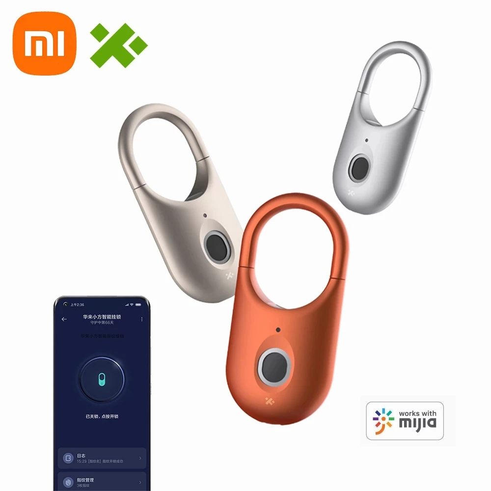 Xiaomi Smart Lock Bluetooth Fingerprint Padlock Door Lock & Anti-lost device Low battery display work with mijia mihome app