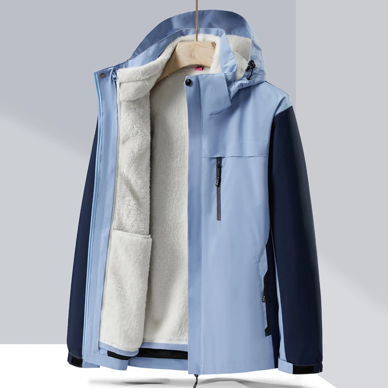 Зимний теплый лыжный костюм мужские ветрозащитные водонепроницаемые флисовые