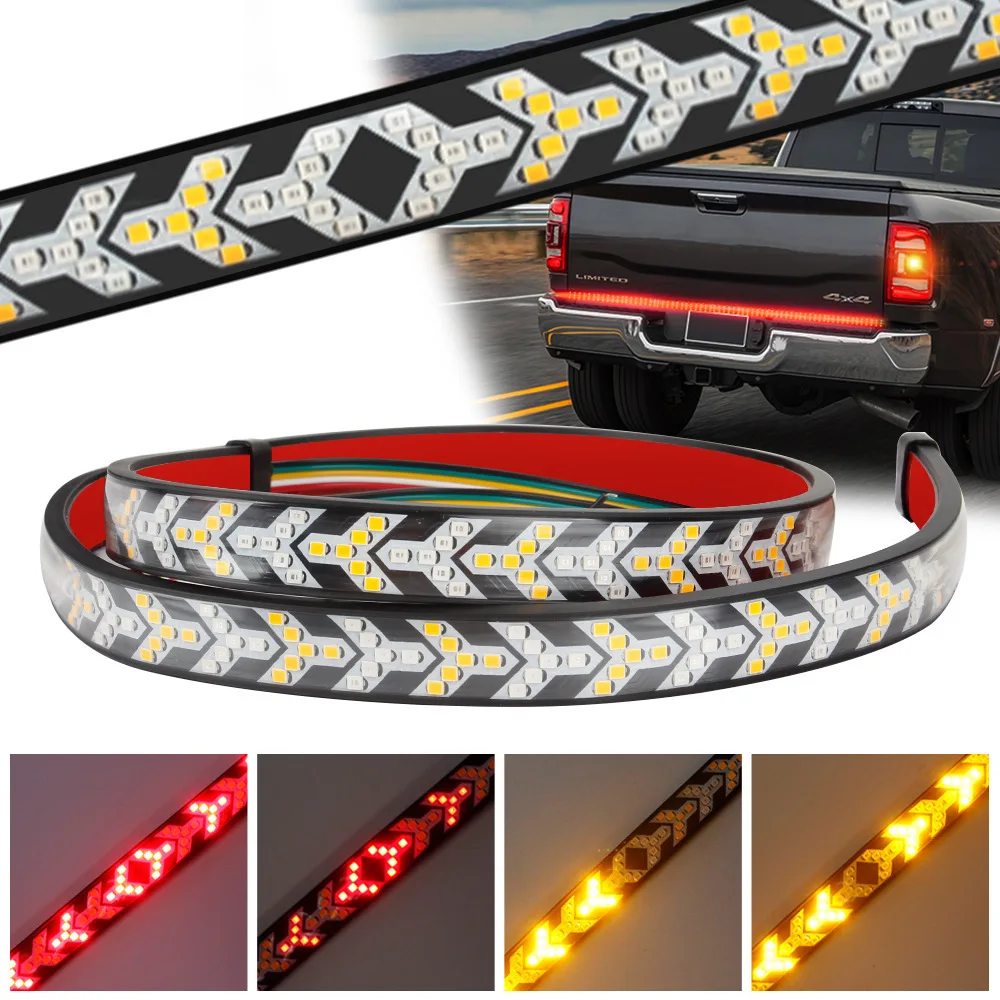 

12V 24V Red Amber Car LED Tailgate Light LED Truck Tailgate Light Bar Running Turn Signal Brake Reverse Backup Tail light Strip