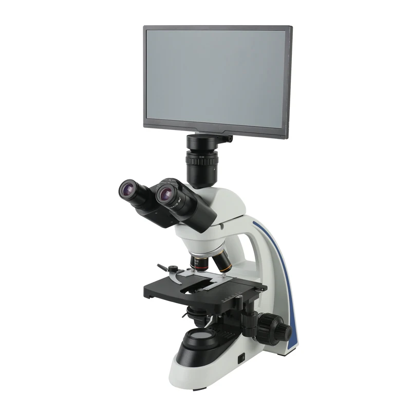 

40X-1000X 64X-1600X 80X-2000X Lab Professional Trinocular Biological Microscope HD 1080P 11.6" LCD AIO Video Microscope Camera
