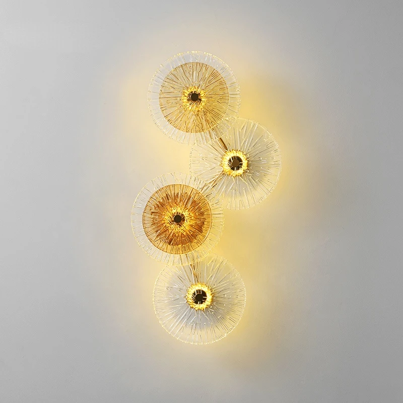 

Postmodern light luxury wall lamp living room background wall bedside personalized glass aisle wall light