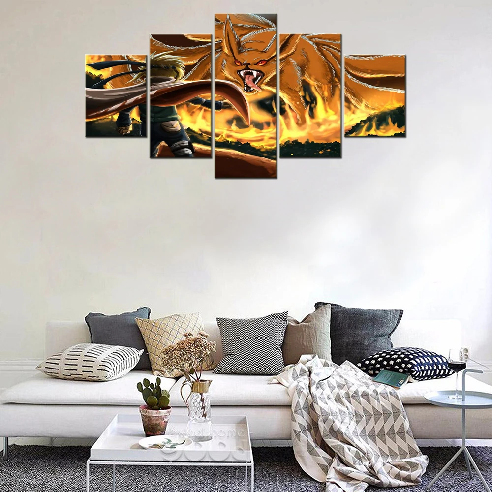 

Wall Art Picture Canvas HD Printed Poster Anime The Dark Knight Movie 5 Panel Home Decorative For Living Room Modern Artwork