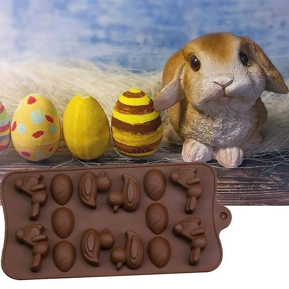 

Easter Egg and Bunny Mold Silicone Mould For Chocolate Candy Ice Cube Cake Jelly Pudding Soap M8Q9