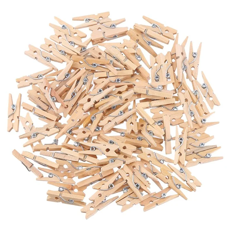 

50/100pcs Mini Natural Wood Clip DIY Photo Pendant Wooden Small Clip Clothing Decoration Wall Decoration Craft Clip