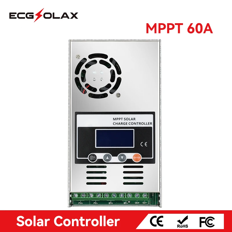 

ECGSOLAX MPPT 60A Solar Charge Controller 24V 12V 48V Solar Regulator Max PV 150VDC Charging Controller For Lifepo4 Lead Acid