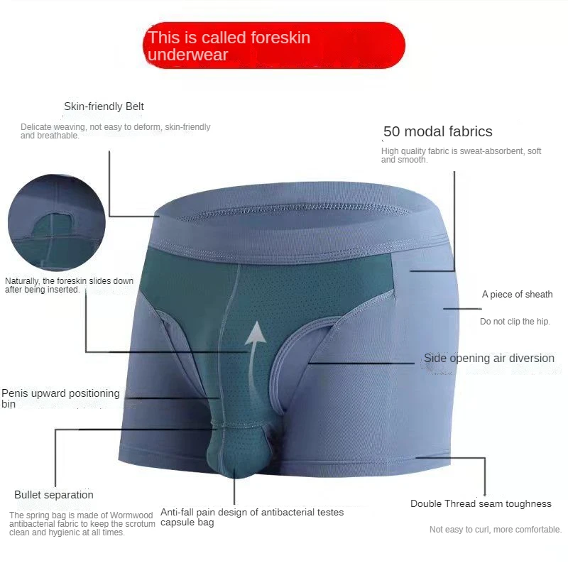 Bullet Separated Four Corner Pants Scrotal Panties Anti Testicular Drooping Comfortable Open Crotch Panties Time-lapse Sex Boxer
