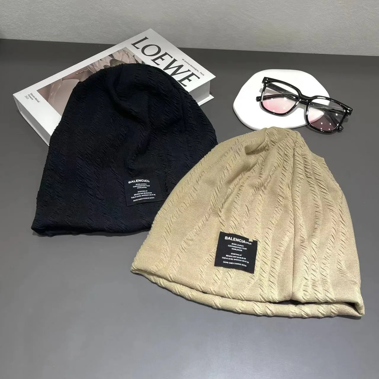 

Dudui Hat: Black, Small Face, Autumn and Winter Women's Fashion, Thin Cold Hat, Knitted Wool Cap, Postpartum Baby, Baotou Cap