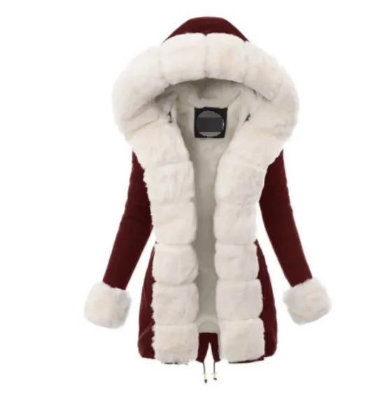 

Хлопковая куртка, зимняя женская теплая куртка с капюшоном, пальто с шерстяным воротником, хлопковая куртка