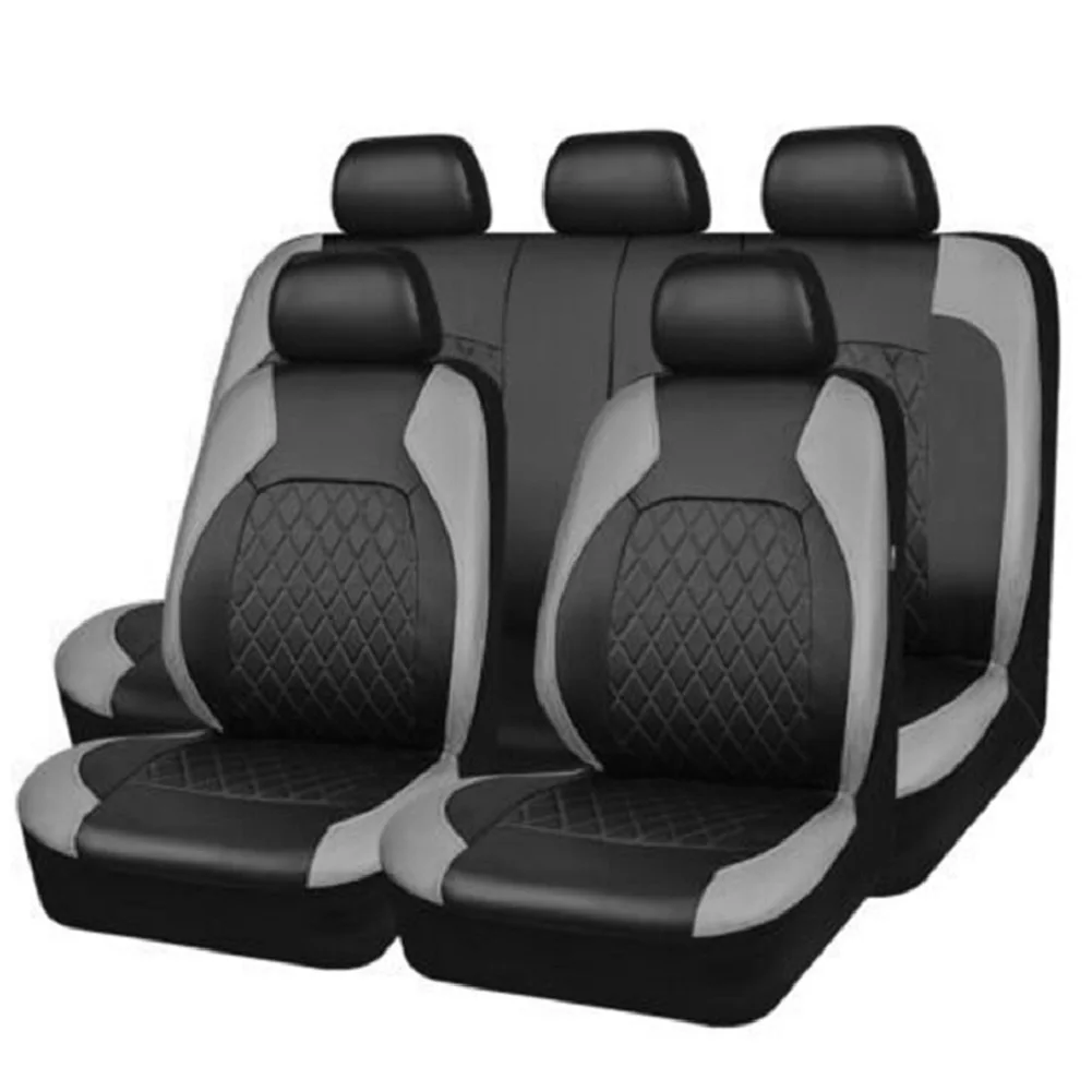 

9PCS 5 Seats Car Seat Covers PU Leather Full Set Front Rear Seat Cushion Cover protection pads universal Truck SUV Accessories
