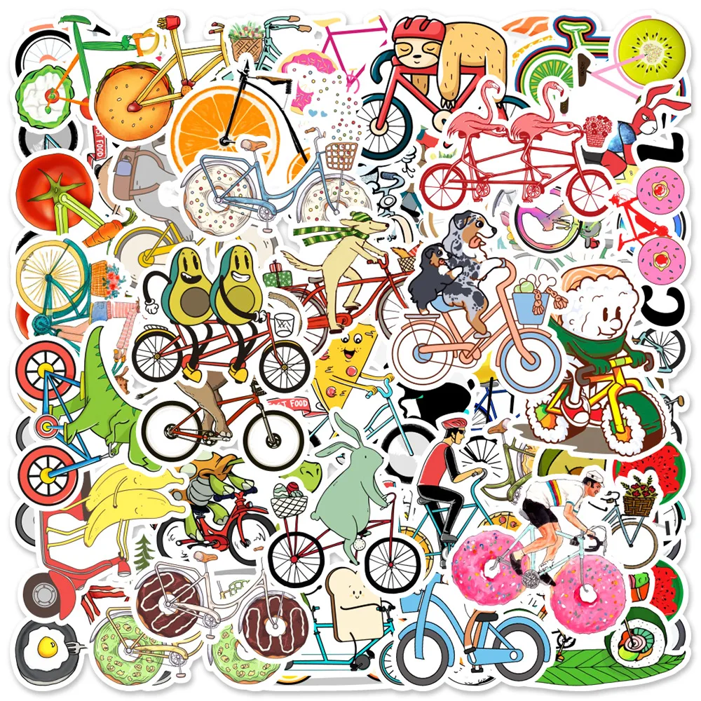 

50pcs Creative Bike Cycling Stickers For Notebooks Stationery Sticker Craft Supplies Scrapbook Supplies Scrapbooking Material
