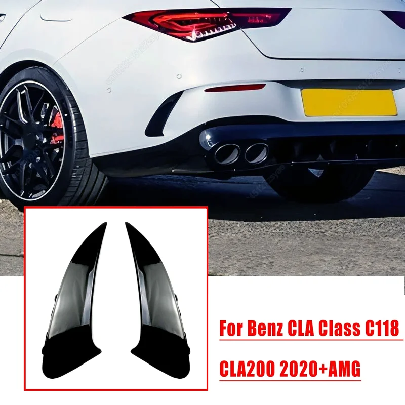 Фото Для Mercedes аксессуары Benz CLA-Class C118 CLA35 CLA45 AMG 2019+ автомобильный задний бампер, спойлер, вентиляционное отверстие, глянцевый черный карбоновый лоу №1