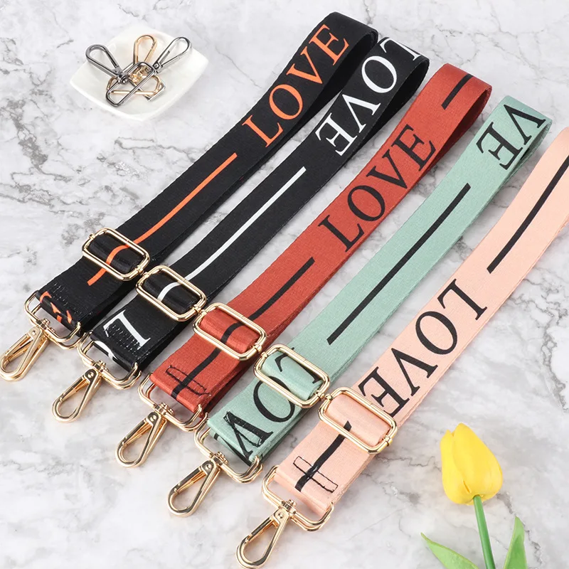 

New LOVE Bag Belt Shoulder Straps For Women's Handbag Crossbody DIY Adjustable 37MM Wide Replacement Nylon Bag Accessories